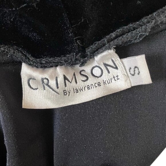 Vtg Crimson Lawrence Kurtz Velvet Open Front Stretch Cardigan Black Size Small - Picture 7 of 9